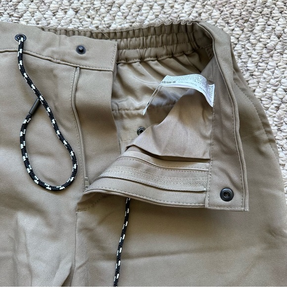 Zara men’s small pants tapered NWT tan pockets string tie waist/waist stretch - Picture 10 of 14
